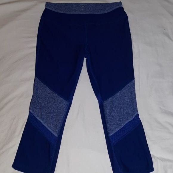 Layer 8 Heathered Blue & Mesh Cropped‎ Leggings Med - Picture 1 of 6